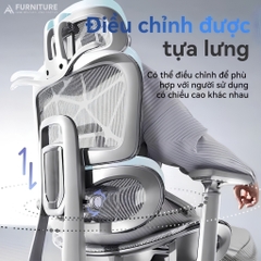 Ghế Công Thái Học Model 900 Black Grey Lưới Có Chỉnh Mâm, Gác Chân - Ghế Xoay Văn Phòng Ngả Lưng Thư Giãn | Nội Thất Anh Hoàng