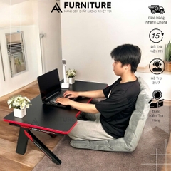 1 Bộ Bàn Ghế Máy Tính Gaming Splus Màu Đen Gấp Gọn Tiện Lợi KB02 + Tatami Nâu | Nội Thất Anh Hoàng