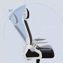 Ghế Xoay Văn Phòng Model 588 Grey - Thiết Kế Ergonomic Hỗ Trợ Cột Sống, Tựa Đầu Điều Chỉnh Phù Hợp Làm Việc Và Học Tập