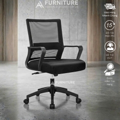 Ghế Xoay Văn Phòng 360 Độ Tay Cố Định Vững Chắc, Thiết Kế Tinh Tế Tối Giản Đệm Dày | 801 | Nội Thất Anh Hoàng