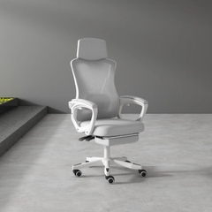 Ghế Xoay Văn Phòng, Công Thái Học, Gaming Ergonomic, Ghế Gaming Tựa Đầu Êm Ái | 818 Grey | Nội Thất Anh Hoàng