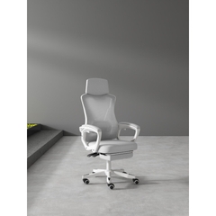 Ghế Xoay Văn Phòng, Công Thái Học, Gaming Ergonomic, Ghế Gaming Tựa Đầu Êm Ái | 818 White | Nội Thất Anh Hoàng