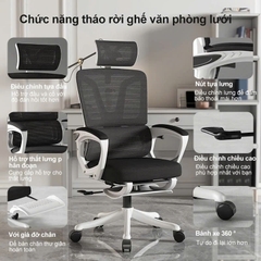 Ghế Xoay Văn Phòng 2 In 1 Màu Xám, Ghế Công Thái Học, Ghế Game Tựa Đầu 3d, Lưng Ghế Có Thể Ngả 145° | 006 | Nội Thất Anh Hoàng