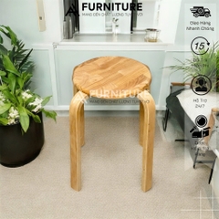 Ghế Đẩu Gỗ Số Bảy – Xếp Chồng Gọn, Dùng Ăn Uống, Học Tập, Quán Xá