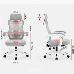 Ghế Xoay Văn Phòng, Công Thái Học, Gaming Stream Model: 302 Grey , Có Tựa Đầu Êm Ái, Thiết Kế Độc Đáo | Nội Thất Anh Hoàng