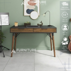 Bàn Làm Việc ELLE Decor Thiết Kế Phong Cách, 2 Ngăn Kéo Để Đồ, 4 Chân Gỗ Gọn Gàng Vững Chắc, Kích Thước Rộng Rãi | ELLE