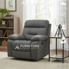 Ghế Sofa Xám Chỉnh Cơ Có Chức Năng Ngả Cao Cấp Chất Vải Nỉ Bố | SOFA ĐƠN RB | Nội Thất Anh Hoàng