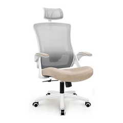 Ghế Công Thái Học DBS-H Beige– Tựa Đầu, Lưng Lưới Đỡ Cột Sống, Tay Ghế Điều Chỉnh | Nội Thất Anh Hoàng