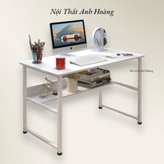 Bàn Học Cao Cấp Bo Góc Cạnh , Bàn Kèm Kệ Lửng Phía Dưới (full Phụ Kiện Lắp) | U0208 | Nội Thất Anh Hoàng