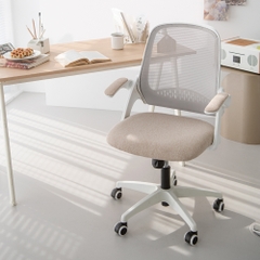 Ghế Xoay Văn Phòng Lưng Lưới NEC Beige - Ghế Làm Việc Văn Phòng Cao Cấp, Tay Nâng Linh Hoạt | Nội Thất Anh Hoàng