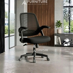 Ghế Xoay Văn Phòng Lưng Lưới NEC Beige - Ghế Làm Việc Văn Phòng Cao Cấp, Tay Nâng Linh Hoạt | Nội Thất Anh Hoàng
