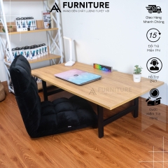 1 Bộ Bàn Ghế Ngồi Bệt Gấp Gọn Lắp Sẵn – Bàn Học Gỗ Ngồi Làm Việc & Ghế Tatami Cao Cấp | Nội Thất Anh Hoàng