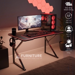 Bàn Máy Tính Chữ K Màu Hồng Mặt Gaming Bo Góc Size Lớn 120x60 Cao 75cm | KT120 | Nội Thất Anh Hoàng