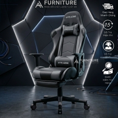 Ghế Stream Cao Cấp Ngả Lưng 180° - Da Pu Nano - Có Gác Chân | SRASER - GTRACING MA011 Grey | Nội Thất Anh Hoàng