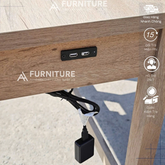 Bàn Làm Việc Thiết Kế Phong Cách Tích Hợp 2 Cổng Sạc USB, 2 Ngăn Kéo Để Đồ, 4 Chân Gỗ Vững Chắc | Code A-216