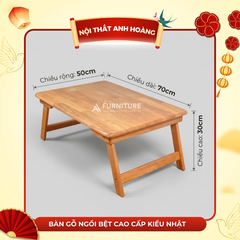 Bàn Gỗ Ngồi Bệt Cao Cấp Kiểu Nhật Nhiều Size – Bàn Ăn Gập Gọn Tiện Lợi Sitting Dining Table | Bàn Chân Thang | Nội Thất Anh Hoàng