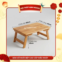Bàn Gỗ Ngồi Bệt Cao Cấp Kiểu Nhật Nhiều Size – Bàn Ăn Gập Gọn Tiện Lợi Sitting Dining Table | Bàn Chân Thang | Nội Thất Anh Hoàng