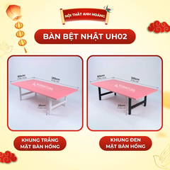 Bàn Học Ngồi Bệt Kiểu Nhật Màu Hồng 120x60 cao 35cm- Bàn Gập Gọn Tiện Lợi | Nội Thất Anh Hoàng