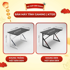 Bàn Máy Tính Chữ K Màu Trắng Mặt Gaming Bo Góc Size Lớn 120x60 Cao 75cm | KT120 | Nội Thất Anh Hoàng