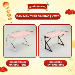 Bàn Máy Tính Chữ K Màu Trắng Mặt Gaming Bo Góc Size Lớn 120x60 Cao 75cm | KT120 | Nội Thất Anh Hoàng