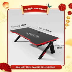 Bàn Máy Tính Gaming Splus Màu Đen Viền Đỏ Ngồi Kiểu Nhật Gấp Gọn Tiện Lợi Size 120x60 Cao 35cm | KB02 | Nội Thất Anh Hoàng