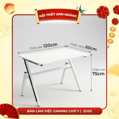 Bàn Làm Việc Gaming Màu Đỏ Size Lớn 120x60cm Chữ Y Chân Sắt Sơn Tĩnh Điện - Chuẩn Bị Hàng Trong 24h | ZG02 | Nội Thất Anh Hoàng