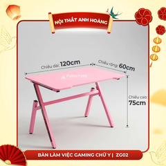 Bàn Làm Việc Gaming Màu Đen Size Lớn 120x60cm Chữ Y Chân Sắt Sơn Tĩnh Điện - Chuẩn Bị Hàng Trong 24h | ZG02 | Nội Thất Anh Hoàng