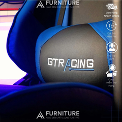 Ghế Stream Cao Cấp Ngả Lưng 180° - Da Pu Nano - Có Gác Chân | SRASER - GTRACING MA011 Blue | Nội Thất Anh Hoàng