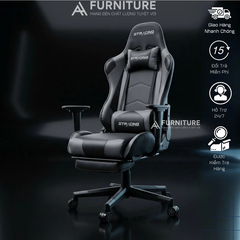 Ghế Stream Cao Cấp Ngả Lưng 180° - Da Pu Nano - Có Gác Chân | SRASER - GTRACING MA011 Grey | Nội Thất Anh Hoàng