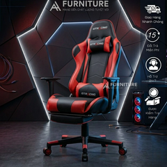 Ghế Stream Cao Cấp Ngả Lưng 180° - Da Pu Nano - Có Gác Chân | SRASER - GTRACING MA011 Red | Nội Thất Anh Hoàng