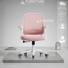 Ghế Xoay Văn Phòng Lưng Lưới NEC Beige - Ghế Làm Việc Văn Phòng Cao Cấp, Tay Nâng Linh Hoạt | Nội Thất Anh Hoàng