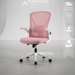 Ghế Xoay Làm Việc Văn Phòng Lưng Lưới Xoay Tròn 360 Độ Cao Cấp, Tay Ghế Tùy Chỉnh | 698 Pink | Nội Thất Anh Hoàng