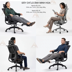 Ghế Xoay Công Thái Học – Ghế Ngồi Học Tập & Làm Việc Siêu Tiện Ích | Mã 919 Black | Nội Thất Anh Hoàng
