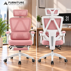 Ghế Xoay Văn Phòng Công Thái Học Cao Cấp Xoay 360 Tựa Chống Mỏi Lưng | 899 Xám | Nội Thất Anh Hoàng
