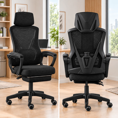 Ghế Xoay Văn Phòng, Công Thái Học, Gaming Ergonomic, Ghế Gaming Tựa Đầu Êm Ái | 818 Black | Nội Thất Anh Hoàng