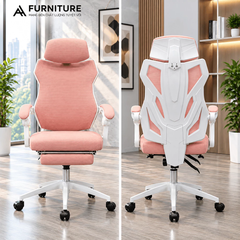 Ghế Xoay Văn Phòng, Công Thái Học, Gaming Stream Model: 302 Pink, Có Tựa Đầu Êm Ái, Thiết Kế Độc Đáo | Nội Thất Anh Hoàng