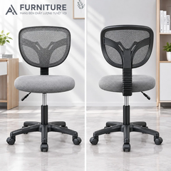 Ghế Văn Phòng ETC Grey Chân Xoay Không Tay Vịn Lưng Lưới Cao Cấp Thoáng Khí – Thoải Mái Tối Đa, Hiệu Suất Vượt Trội | ETC