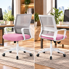 Ghế Xoay Văn Phòng 360 Độ Tay Cố Định Vững Chắc, Thiết Kế Tinh Tế Tối Giản Đệm Dày | 801 Blue | Nội Thất Anh Hoàng