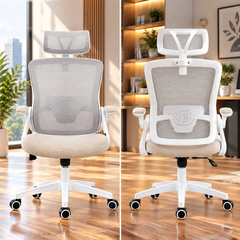 Ghế Công Thái Học DBS-H Beige– Tựa Đầu, Lưng Lưới Đỡ Cột Sống, Tay Ghế Điều Chỉnh | Nội Thất Anh Hoàng