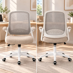 Ghế Xoay Văn Phòng Lưng Lưới NEC Beige - Ghế Làm Việc Văn Phòng Cao Cấp, Tay Nâng Linh Hoạt | Nội Thất Anh Hoàng