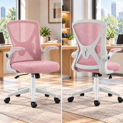 Ghế Xoay Làm Việc Văn Phòng Lưng Lưới Xoay Tròn 360 Độ Cao Cấp, Tay Ghế Tùy Chỉnh | 698 Pink | Nội Thất Anh Hoàng