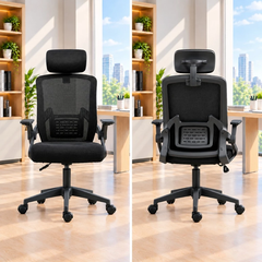 Ghế Xoay Văn Phòng Model 588 White - Thiết Kế Ergonomic Hỗ Trợ Cột Sống, Tựa Đầu Điều Chỉnh Phù Hợp Làm Việc Và Học Tập