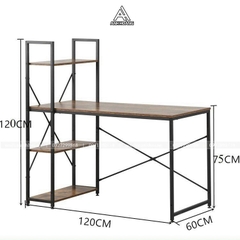 Bàn Học Liền Kệ Đa Năng Sẵn 3 Tầng Để Đồ Tiện Lợi | BLK120 | Nội Thất Anh Hoàng