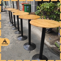 Bàn quầy bar sắt chân mâm cao 110cm bao gồm cả mặt bàn