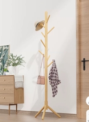 Cây Treo Quần Áo Kiểu Dáng Hàn Quốc, Loại Đế Tròn Cao 175cm Gỗ Tự Nhiên Lắp Ghép Tiện Lợi | Nội Thất Anh Hoàng