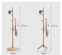 Cây Treo Quần Áo Kiểu Dáng Hàn Quốc, Loại Đế Tròn Cao 175cm Gỗ Tự Nhiên Lắp Ghép Tiện Lợi | Nội Thất Anh Hoàng