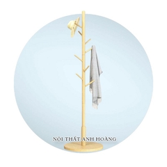 Cây Treo Quần Áo Kiểu Dáng Hàn Quốc, Loại Đế Tròn Cao 175cm Gỗ Tự Nhiên Lắp Ghép Tiện Lợi | Nội Thất Anh Hoàng