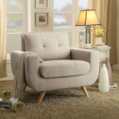Ghế Sofa Đơn Bọc Vải Bố Cao Cấp Chân Gỗ, Sofà Đơn Loại To Dày Vải Bố Đẹp Dễ Vệ Sinh | SOFA H4-BG | Nội Thất Anh Hoàng