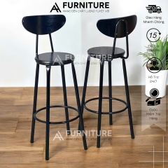 Ghế Quầy Bar Có Tựa Cao 60 Hoặc 75cm Tùy Chọn – Ghế Bar Dùng Cho Quán Cafe, Chụp Ảnh Studio, Nấu Ăn | Nội Thất Anh Hoàng