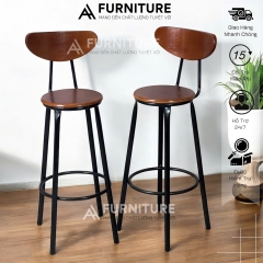 Ghế Quầy Bar Có Tựa Cao 60 Hoặc 75cm Tùy Chọn – Ghế Bar Dùng Cho Quán Cafe, Chụp Ảnh Studio, Nấu Ăn | Nội Thất Anh Hoàng